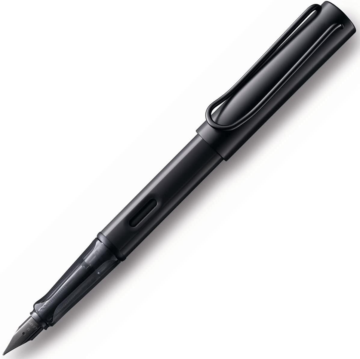 image:imageLAMY ALstar black Fountain Pen with ergonomic grip amp black steel nib in size M lightweight aluminum body including LAMY T 10 blue cartridge RightHandedblack