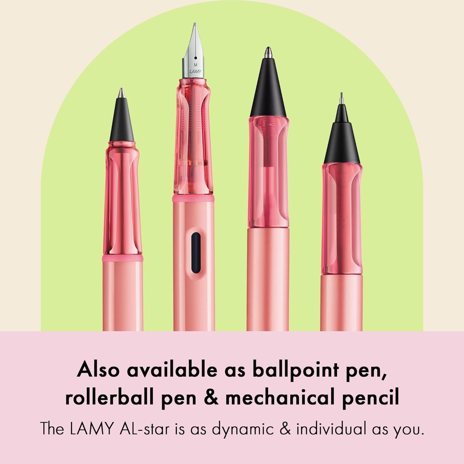 image:imageLAMY ALstar black Fountain Pen with ergonomic grip amp black steel nib in size M lightweight aluminum body including LAMY T 10 blue cartridge RightHandedflamingo