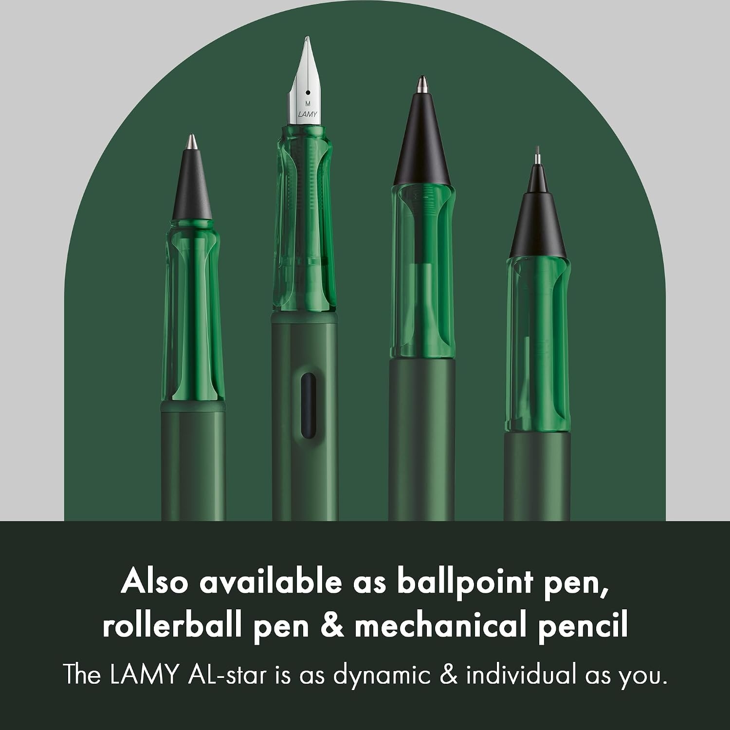 image:imageLAMY ALstar black Fountain Pen with ergonomic grip amp black steel nib in size M lightweight aluminum body including LAMY T 10 blue cartridge RightHandedpine