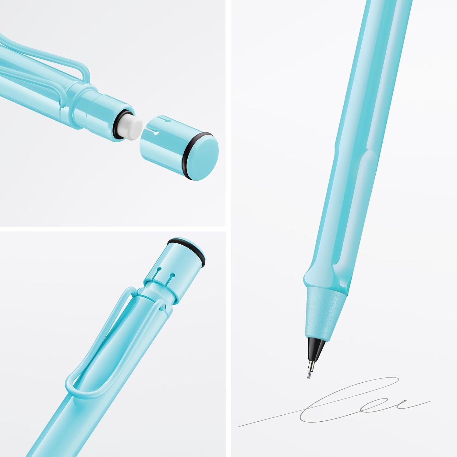 image:imageLAMY safari aquasky Mechanical Pencil with ergonomic grip amp body made of robust ASA plastic ideal for drawing amp writing including LAMY M 41 fine line refill 05 mm amp eraser tipAquasky