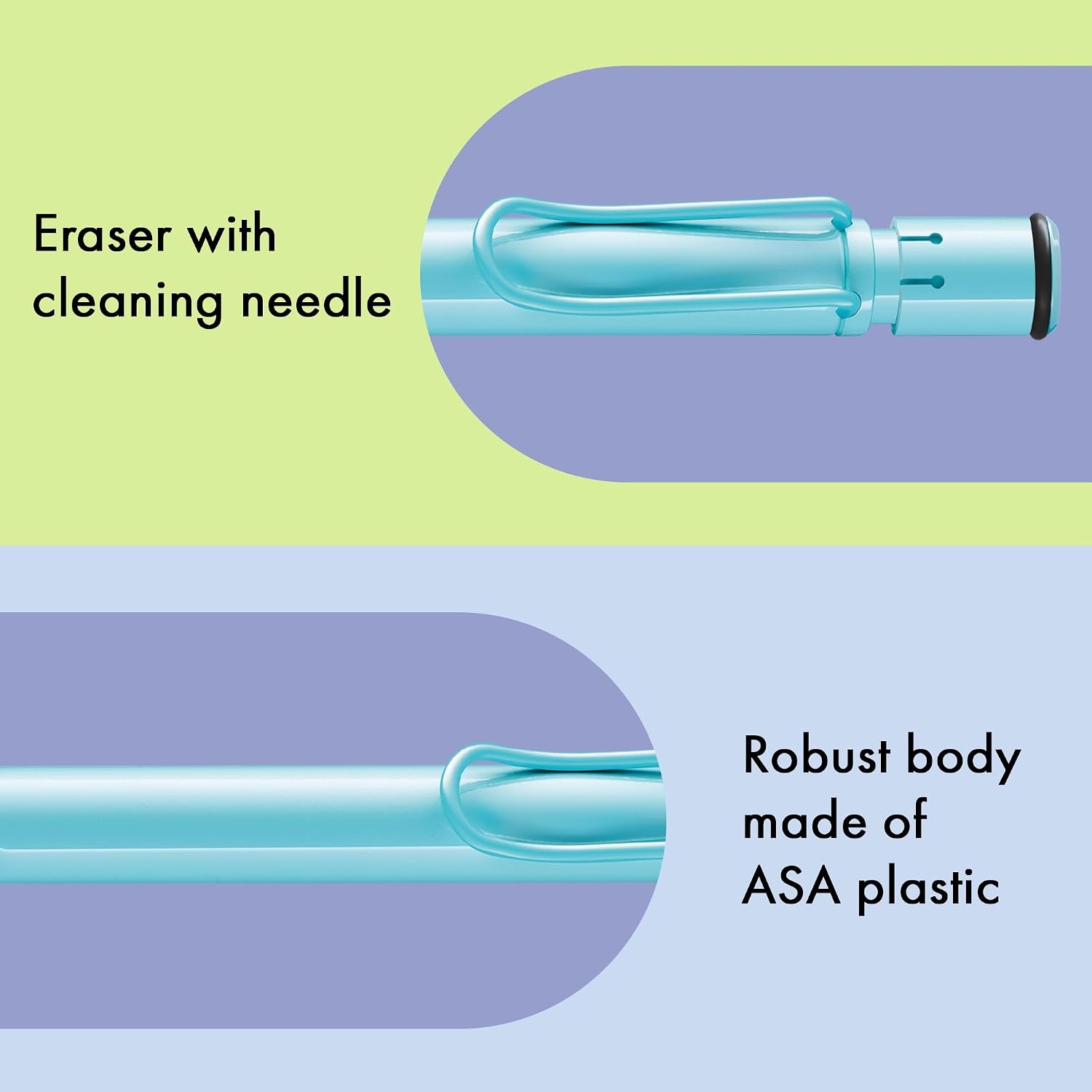 image:imageLAMY safari aquasky Mechanical Pencil with ergonomic grip amp body made of robust ASA plastic ideal for drawing amp writing including LAMY M 41 fine line refill 05 mm amp eraser tipAquasky