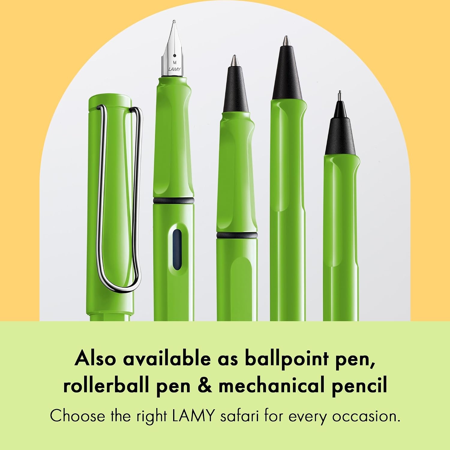 image:imageLAMY safari umbra Fountain Pen with ergonomic grip amp black steel nib in size M ideal for any Writing amp Calligraphy including LAMY T 10 blue cartridge RightHandedgreen