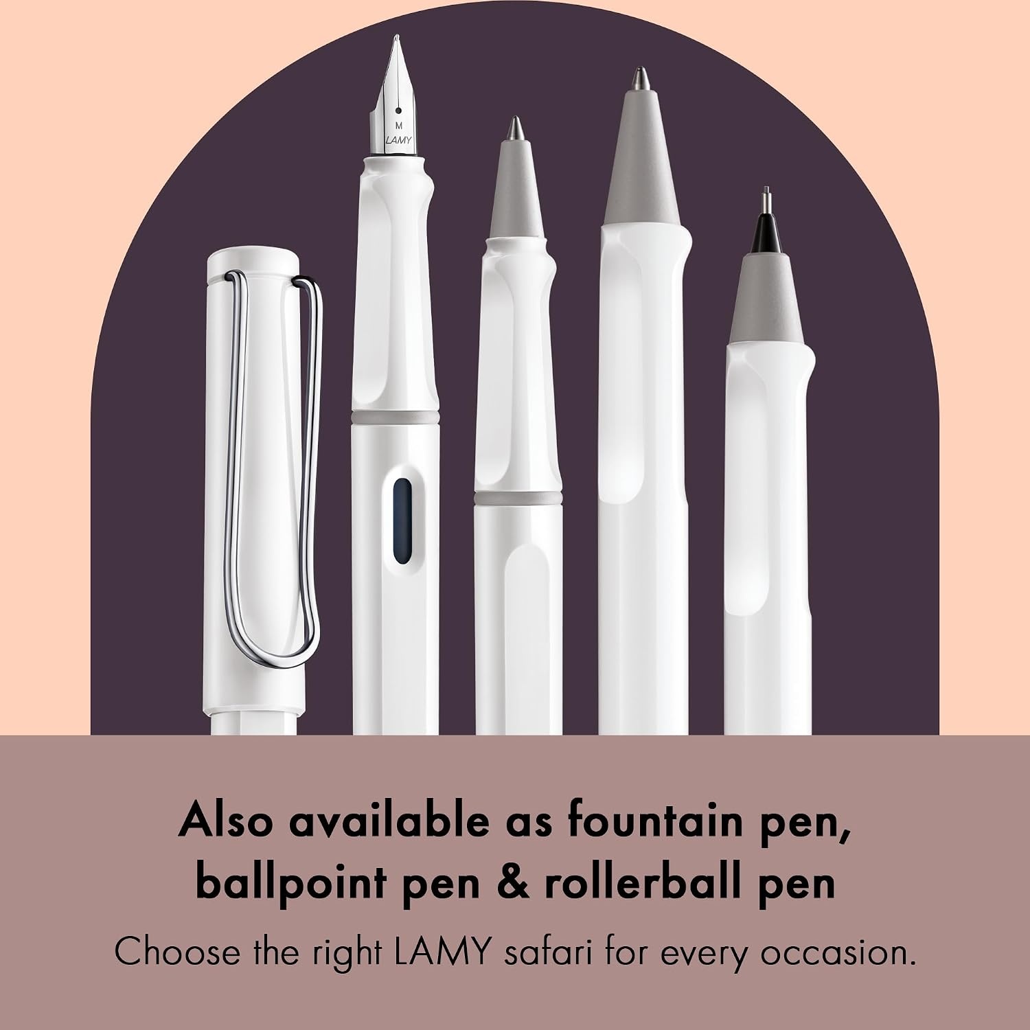 image:imageLAMY safari white Mechanical Pencil with ergonomic grip amp body made of robust ASA plastic ideal for drawing amp writing including LAMY M 41 fine line refill 05 mm amp eraser tipWhite