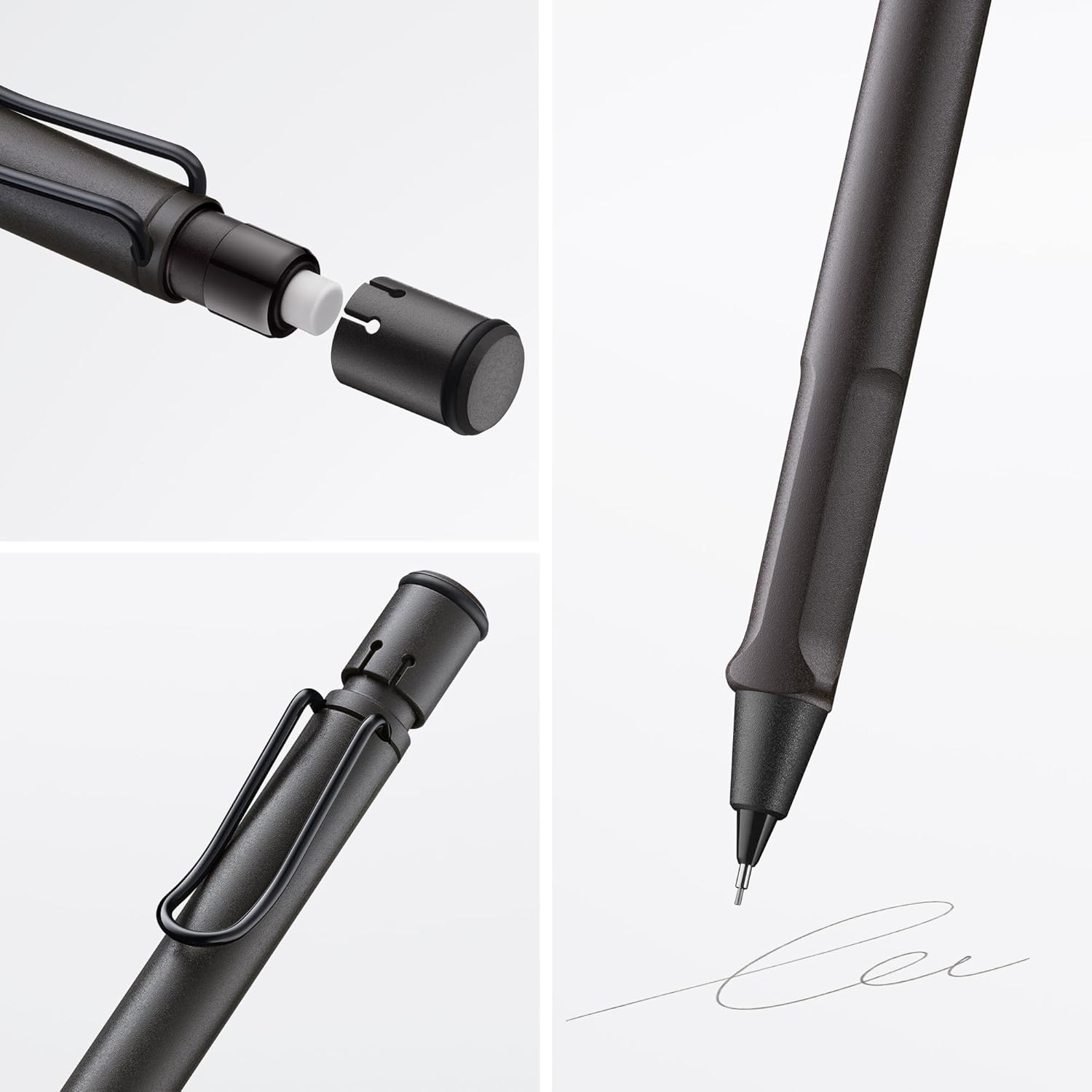 image:imageLAMY safari white Mechanical Pencil with ergonomic grip amp body made of robust ASA plastic ideal for drawing amp writing including LAMY M 41 fine line refill 05 mm amp eraser tipUmbra