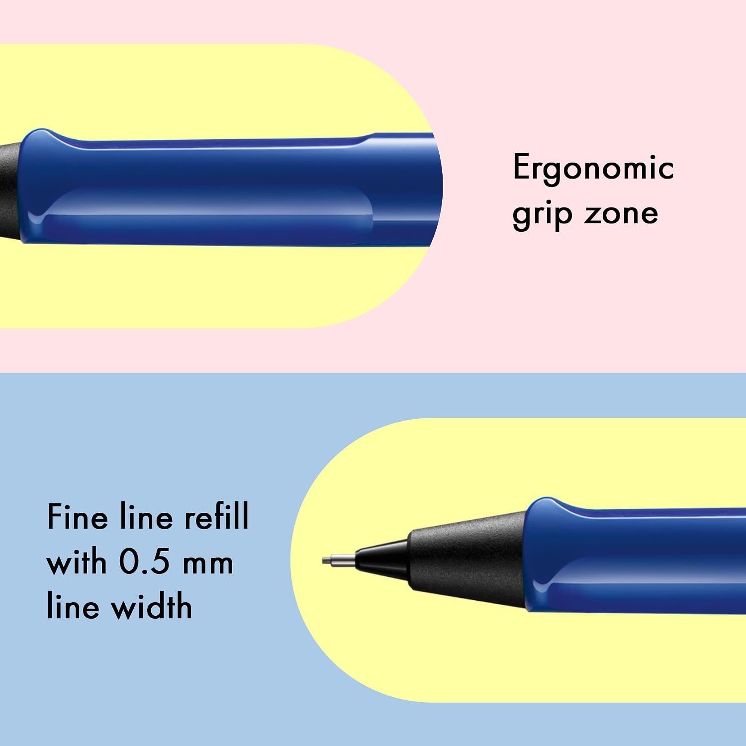 image:imageLAMY safari white Mechanical Pencil with ergonomic grip amp body made of robust ASA plastic ideal for drawing amp writing including LAMY M 41 fine line refill 05 mm amp eraser tipBlue