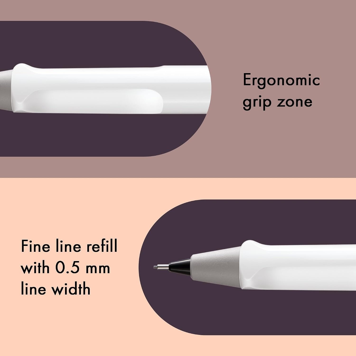 image:imageLAMY safari white Mechanical Pencil with ergonomic grip amp body made of robust ASA plastic ideal for drawing amp writing including LAMY M 41 fine line refill 05 mm amp eraser tipWhite