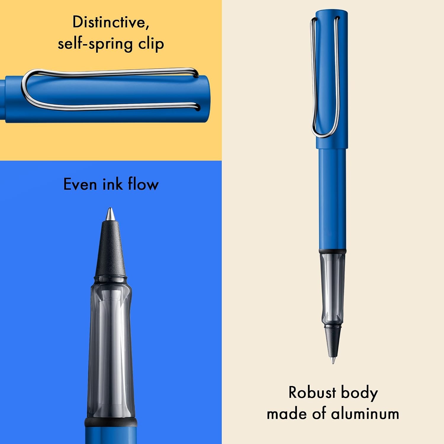 image:imageLamy ALstar black purple Rollerball Pen pen with transparent ergonomic grip amp line width M lightweight aluminum body including rollerball refill M 63 in blackoceanblue