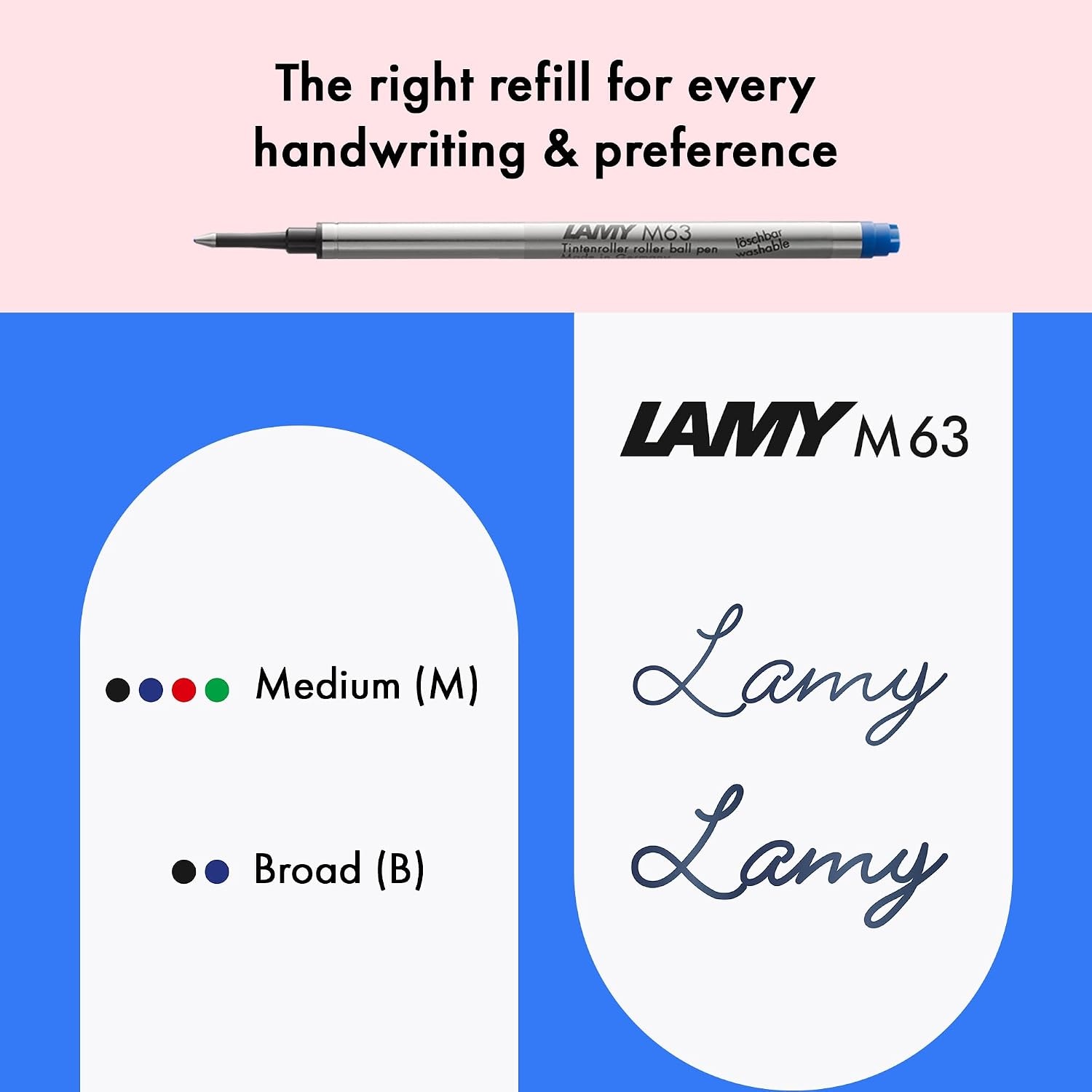 image:imageLamy safari umbra Rollerball Pen with ergonomic grip amp line width M for pleasant long writing made of robust ASA plastic including rollerball refill M 63 in bluepink