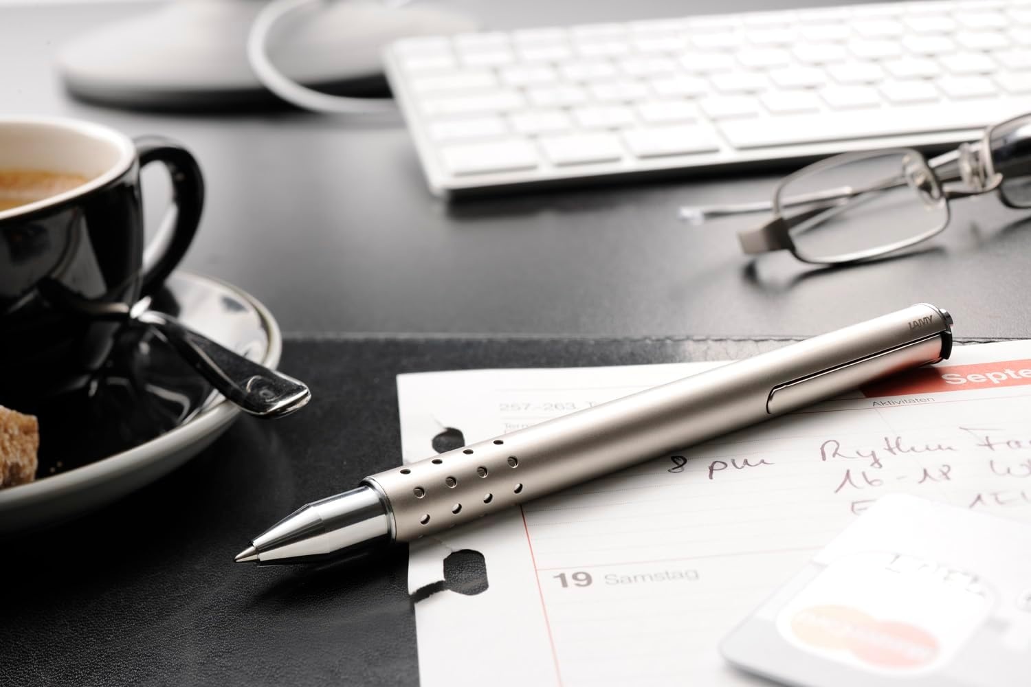 image:imageLamy swift Palladium modest rollerball pen with a smooth writing experience robust metal casing amp line width B M 66 rollerball refill in blueanthracite