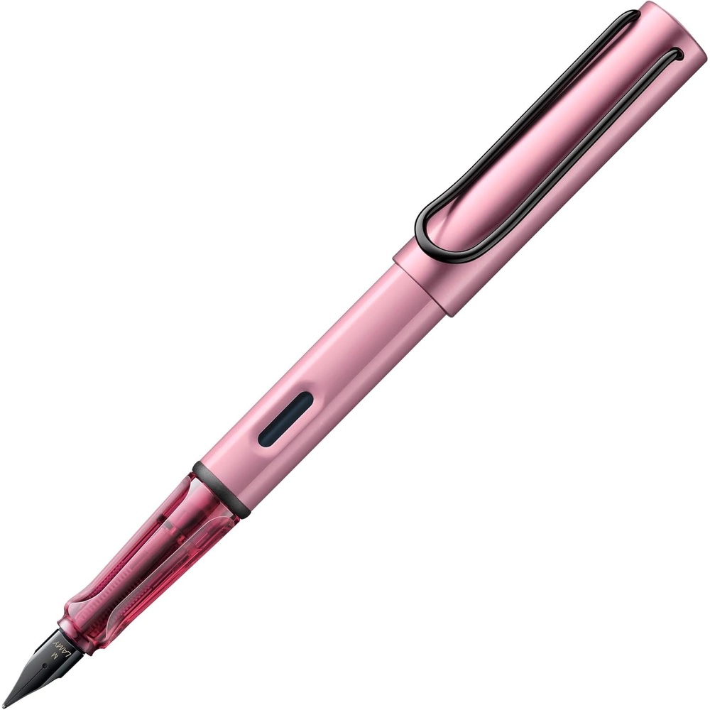 image:imageLAMY ALstar black Fountain Pen with ergonomic grip amp black steel nib in size M lightweight aluminum body including LAMY T 10 blue cartridge RightHandedautumn pink