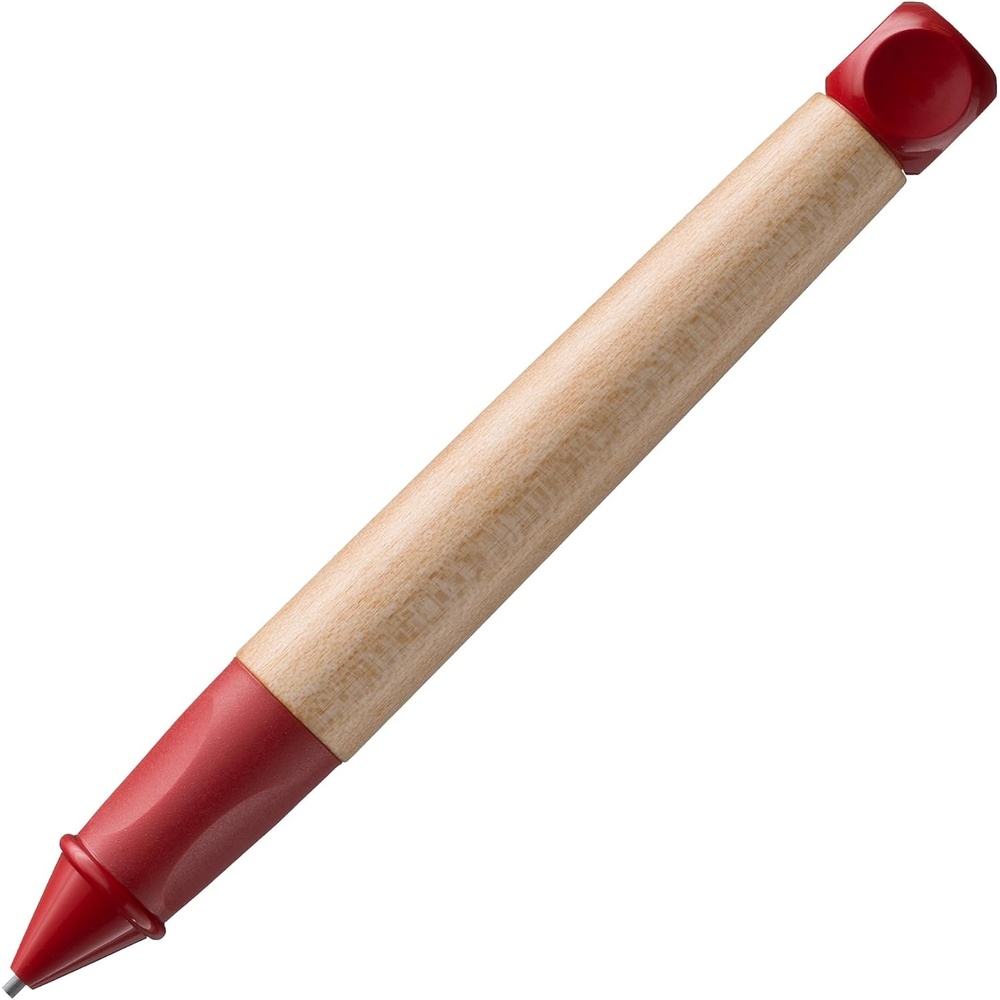 image:imageLAMY abc red childfriendly Mechanical Pencil for writing beginners with ergonomic grip amp robust maple wood including LAMY M 44 fine line refill 14 mmRed