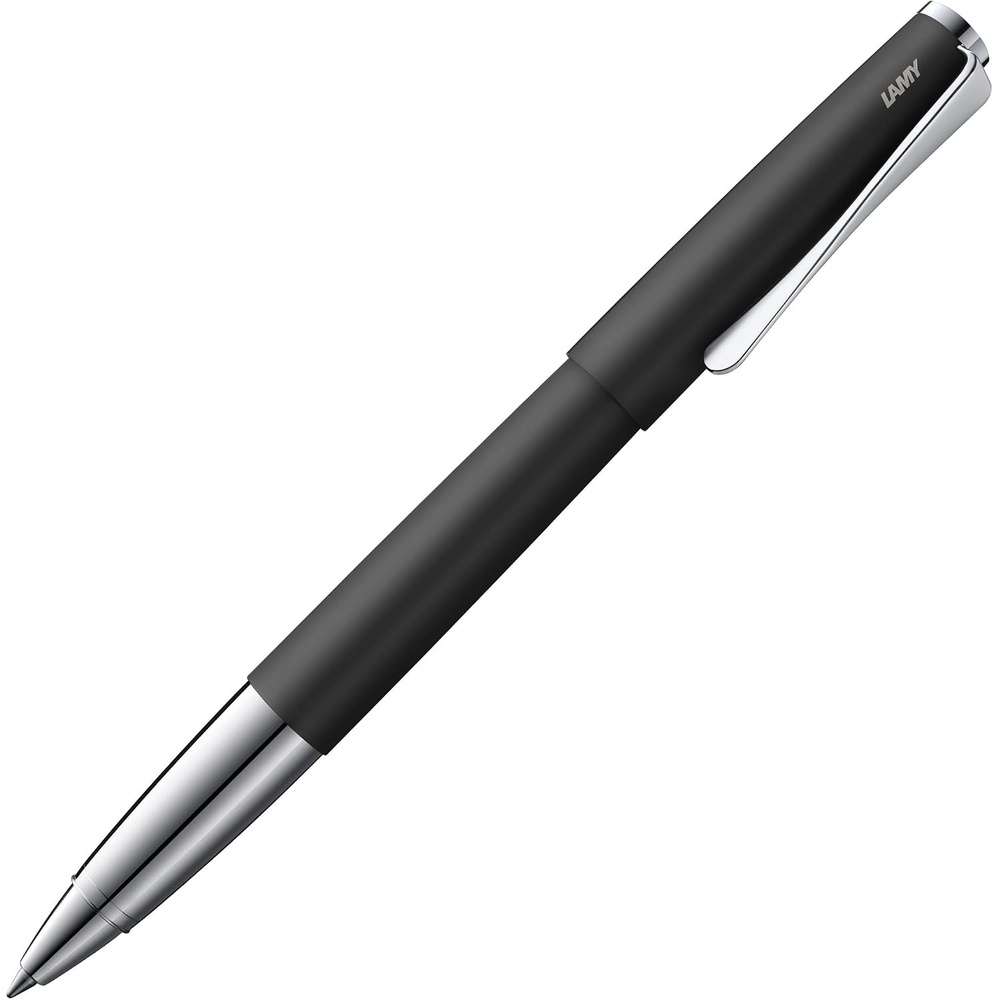 image:imageLamy studio imperialblue rollerball pen in elegant metal barrel with propellershaped clip amp in line width M M 63 rollerball refill in blackblack