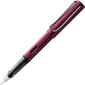 image:imageLAMY ALstar black  Fountain Pen with ergonomic grip amp black steel nib in size M  lightweight aluminum body  including LAMY T 10 blue cartridge  RightHandedblack purple