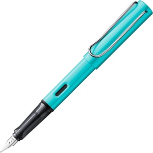 image:imageLAMY ALstar black  Fountain Pen with ergonomic grip amp black steel nib in size M  lightweight aluminum body  including LAMY T 10 blue cartridge  RightHandedturmaline