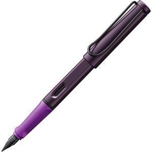 image:imageLAMY safari umbra  Fountain Pen with ergonomic grip amp black steel nib in size M  ideal for any Writing amp Calligraphy  including LAMY T 10 blue cartridge  RightHandedvioletblackberry