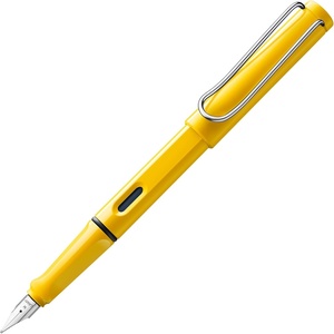 image:imageLAMY safari umbra  Fountain Pen with ergonomic grip amp black steel nib in size M  ideal for any Writing amp Calligraphy  including LAMY T 10 blue cartridge  RightHandedyellow