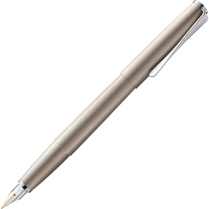 image:imageLamy studio black  Fountain Pen in elegant metal body  steel nib partially platinumplated amp in nib size M  incl T 10 blue ink cartridgePalladium