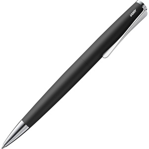 image:imageLamy studio black  ballpoint pen in elegant stainless steel casing  with propellershaped clip  incl giant refill M 16 in line width M in blackblack