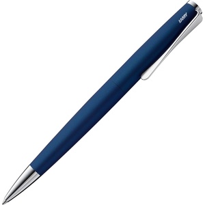 image:imageLamy studio black  ballpoint pen in elegant stainless steel casing  with propellershaped clip  incl giant refill M 16 in line width M in blackimperialblue