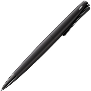 image:imageLamy studio black  ballpoint pen in elegant stainless steel casing  with propellershaped clip  incl giant refill M 16 in line width M in blacklxallblack