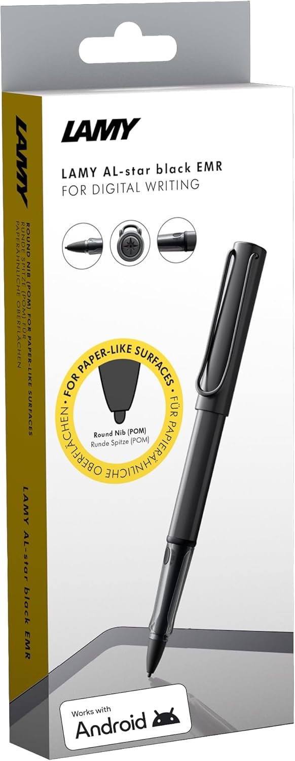image:imageLAMY ALStar EMR Black PCEL tip Stylus Pen for Many Android Devices Touchscreen Pen with Ergonomic Grip Precise Writing amp Drawing on Digital Media with Function Buttonblack