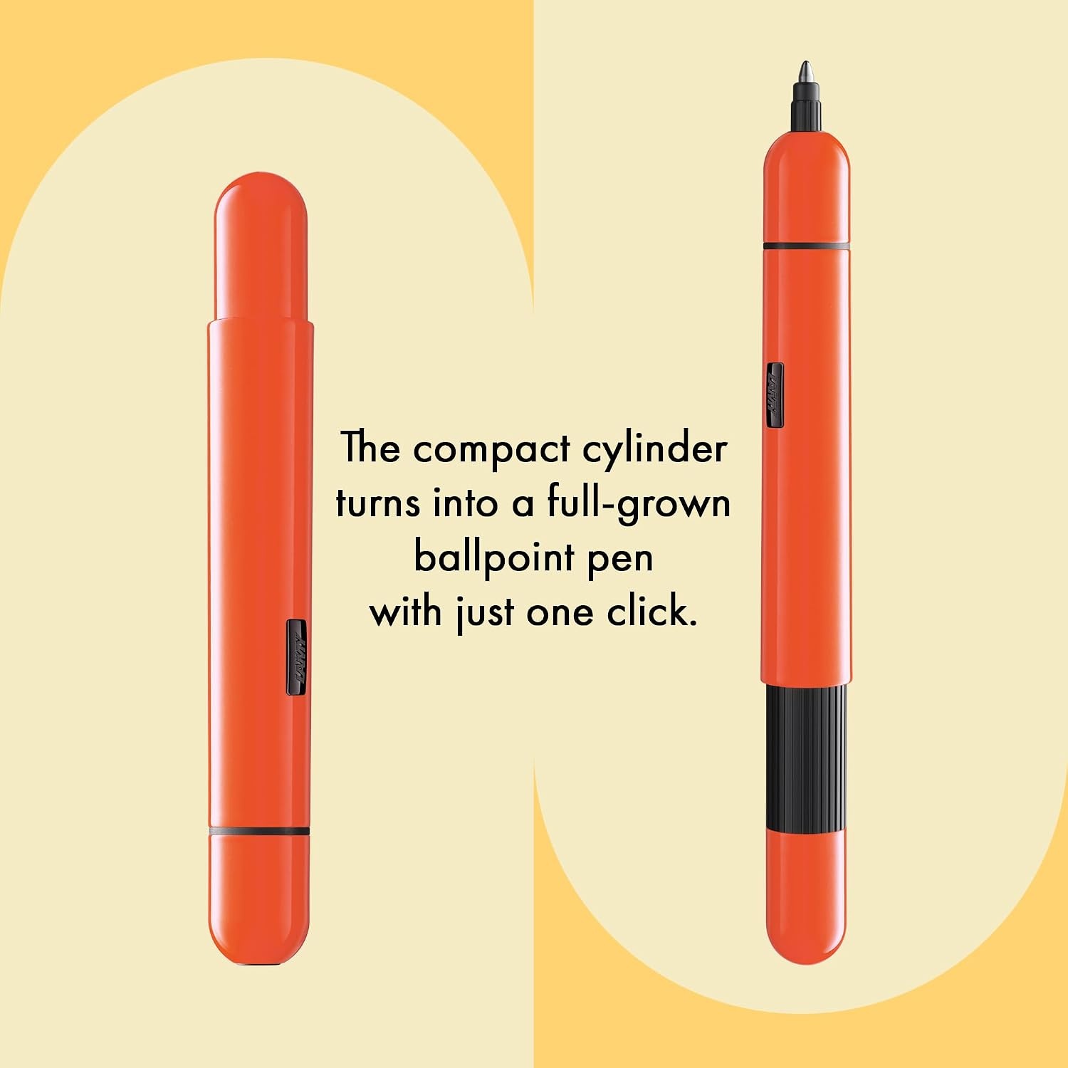 image:imageLAMY Pico 288 Small Pocket Ballpoint Pen Metal in Lacquer Finish in Laser Orange with Push Mechanism Includes Compact Refill Lamy M 22 Line Width M in Black Pack of 1Laser Orange