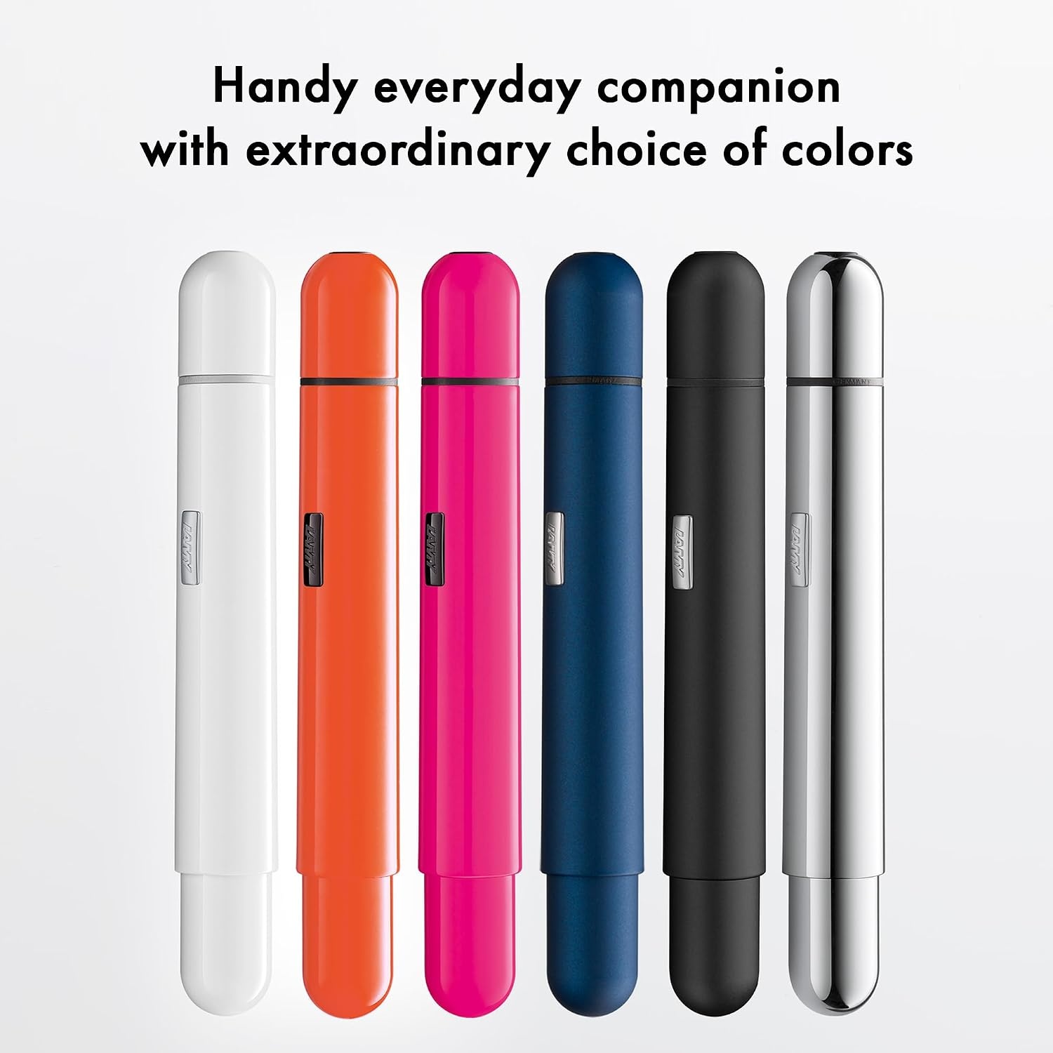image:imageLAMY Pico 288 Small Pocket Ballpoint Pen Metal in Lacquer Finish in Laser Orange with Push Mechanism Includes Compact Refill Lamy M 22 Line Width M in Black Pack of 1White