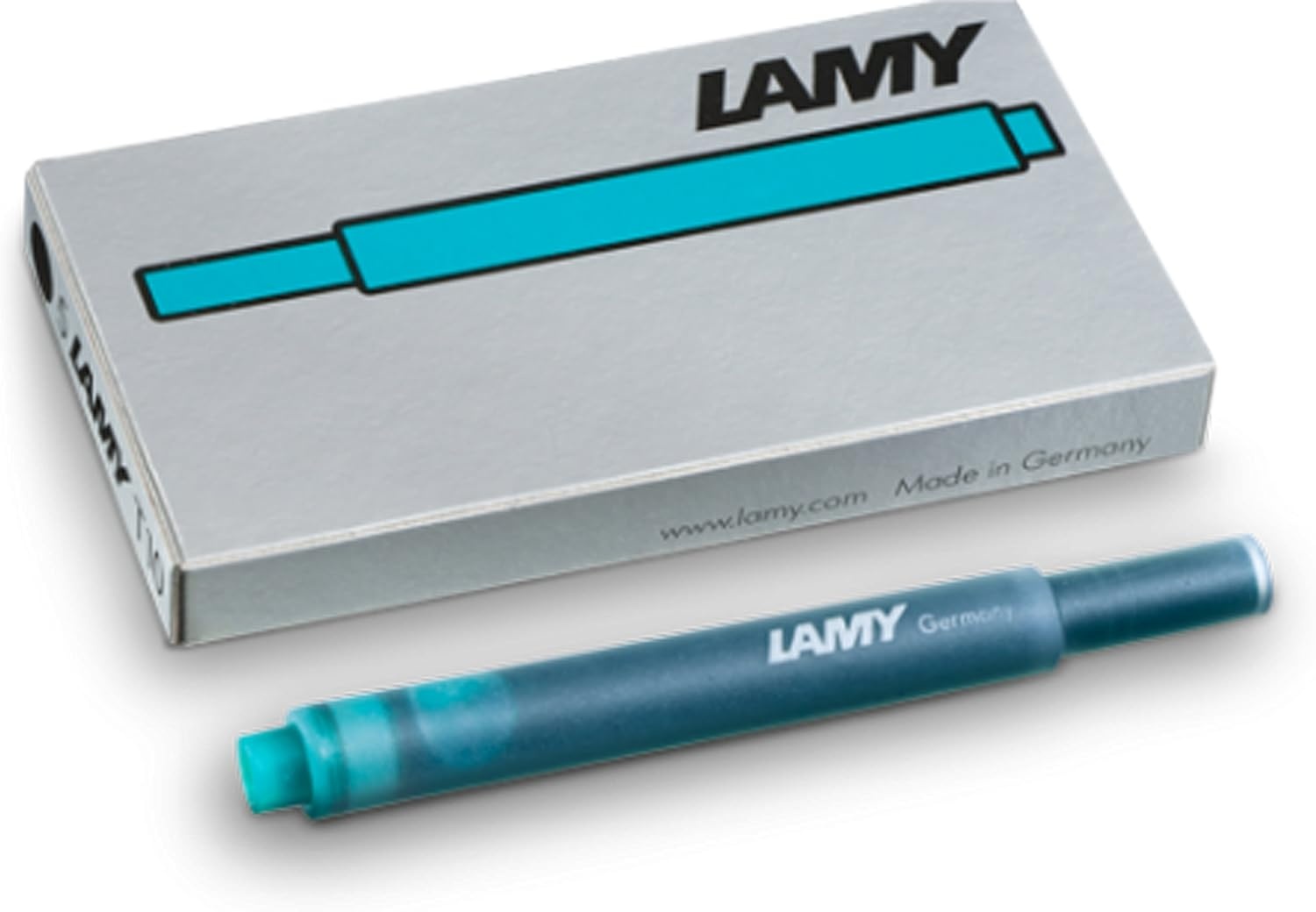 image:imageLAMY T10 Ink cartridges with Large Ink Capacity Suitable for All Lamy Fountain Pen Models Contents 125 ml per Cartridge 5 Pieces per Pack Ink Color Turquoiseturquoise