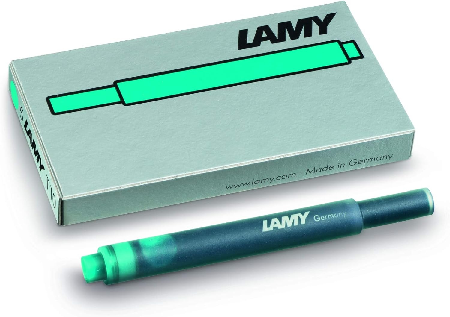 image:imageLAMY T10 Ink cartridges with Large Ink Capacity Suitable for All Lamy Fountain Pen Models Contents 125 ml per Cartridge 5 Pieces per Pack Ink Color Turquoiseturquoise