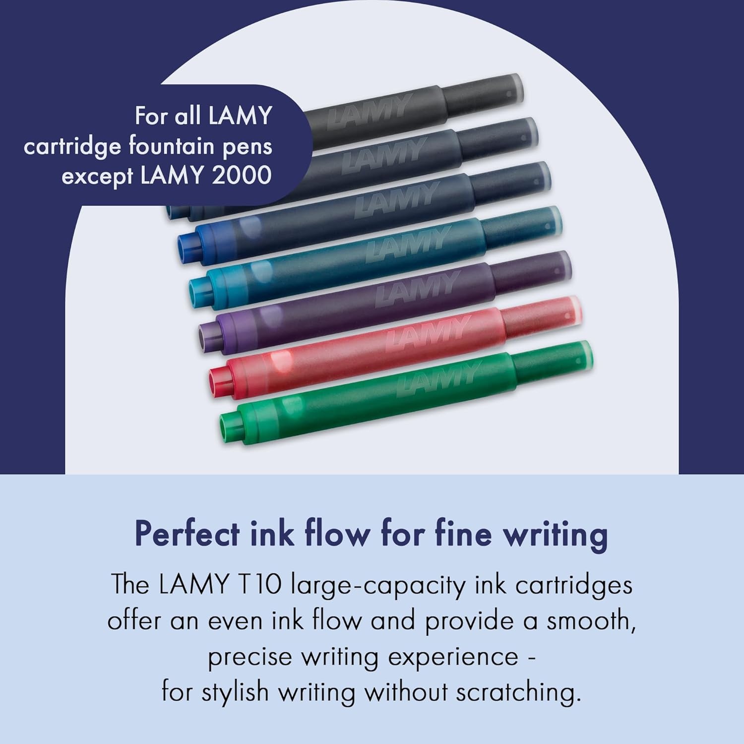 image:imageLAMY T10 Ink cartridges with Large Ink Capacity Suitable for All Lamy Fountain Pen Models Contents 125 ml per Cartridge 5 Pieces per Pack Ink Color Turquoiseturquoise