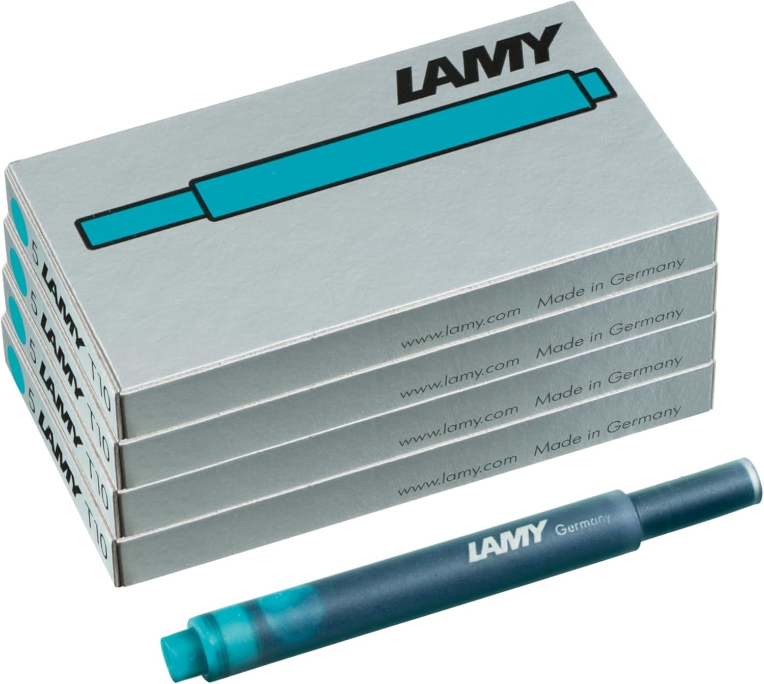 image:imageLAMY T10 Ink cartridges with Large Ink Capacity Suitable for All Lamy Fountain Pen Models Contents 125 ml per Cartridge 5 Pieces per Pack Ink Color Turquoiseturquoise