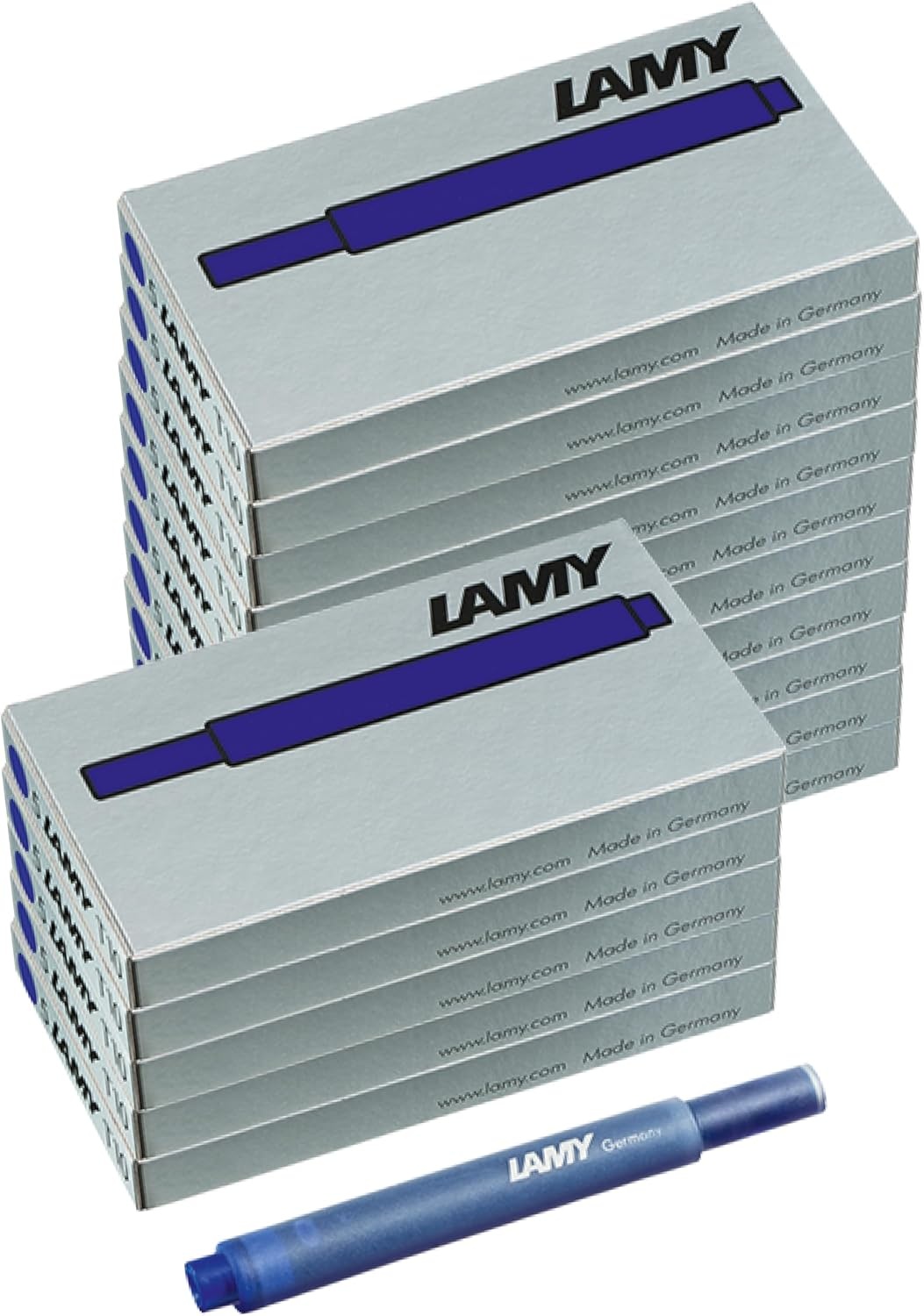 image:imageLAMY T10 Ink cartridges with Large Ink Capacity Suitable for All Lamy Fountain Pen Models Contents 125 ml per Cartridge 5 Pieces per Pack Ink Color Turquoiseblue