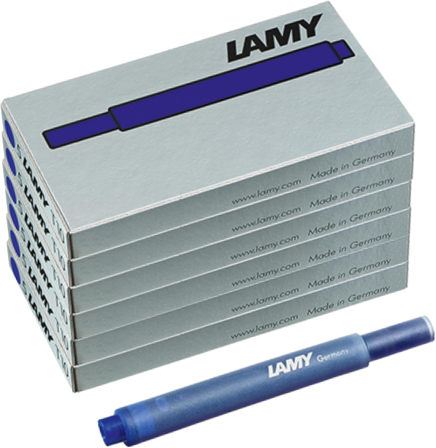 image:imageLAMY T10 Ink cartridges with Large Ink Capacity Suitable for All Lamy Fountain Pen Models Contents 125 ml per Cartridge 5 Pieces per Pack Ink Color Turquoiseblue