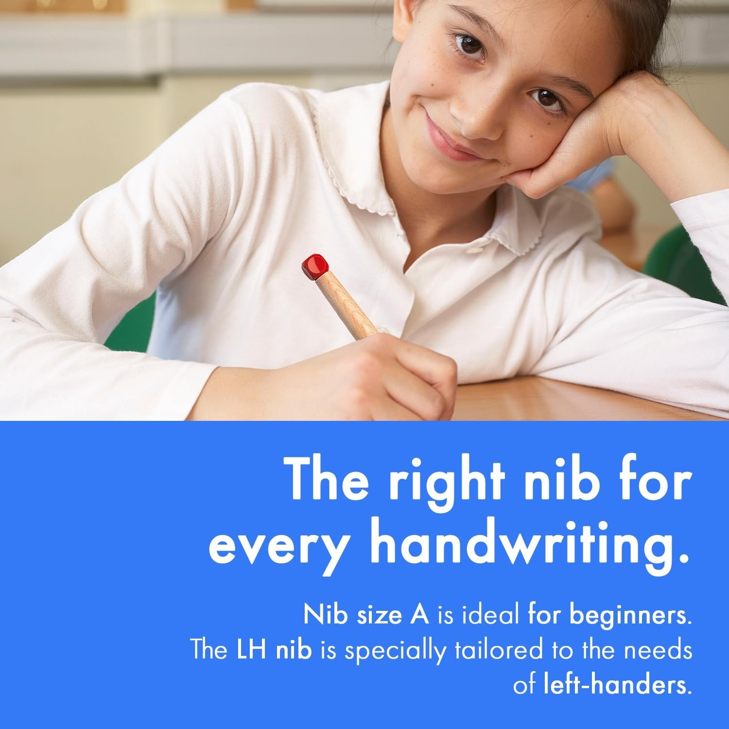 image:imageLAMY abc blue childfriendly Fountain Pen for writing beginners with ergonomic grip amp polished steel nib in size A robust maple wood including LAMY T 10 blue ink cartridge RightHandedRed