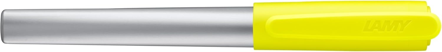 image:imageLAMY nexx azure Fountain Pen with slipproof grip amp polished steel nib in size M triangular aluminum body including LAMY T 10 blue cartridge RightHandedneonyellow
