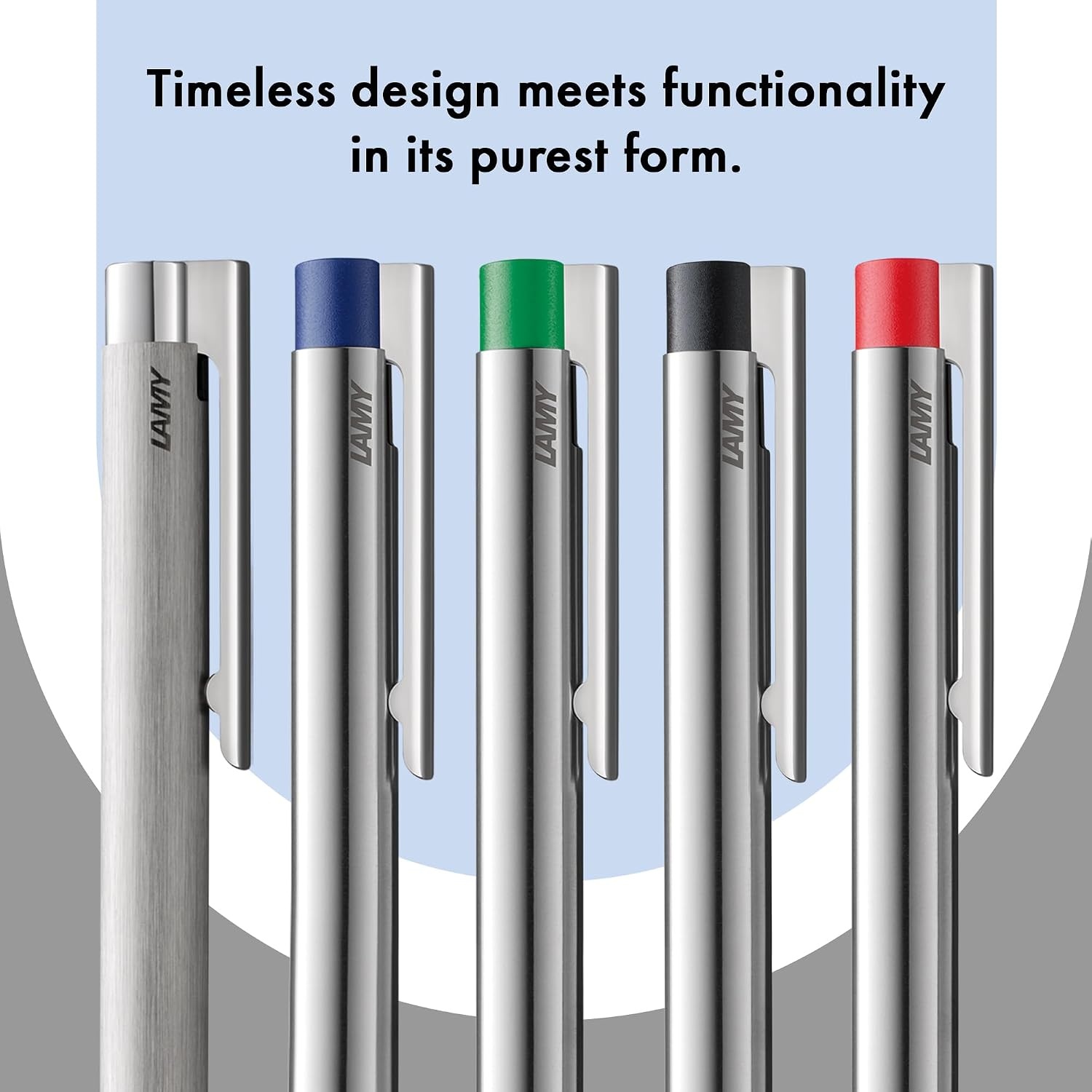 image:imageLamy logo matt green Ballpoint Pen in an elegant amp robust stainless steel case line width M including large capacity refill M 16 in greenmatt blue