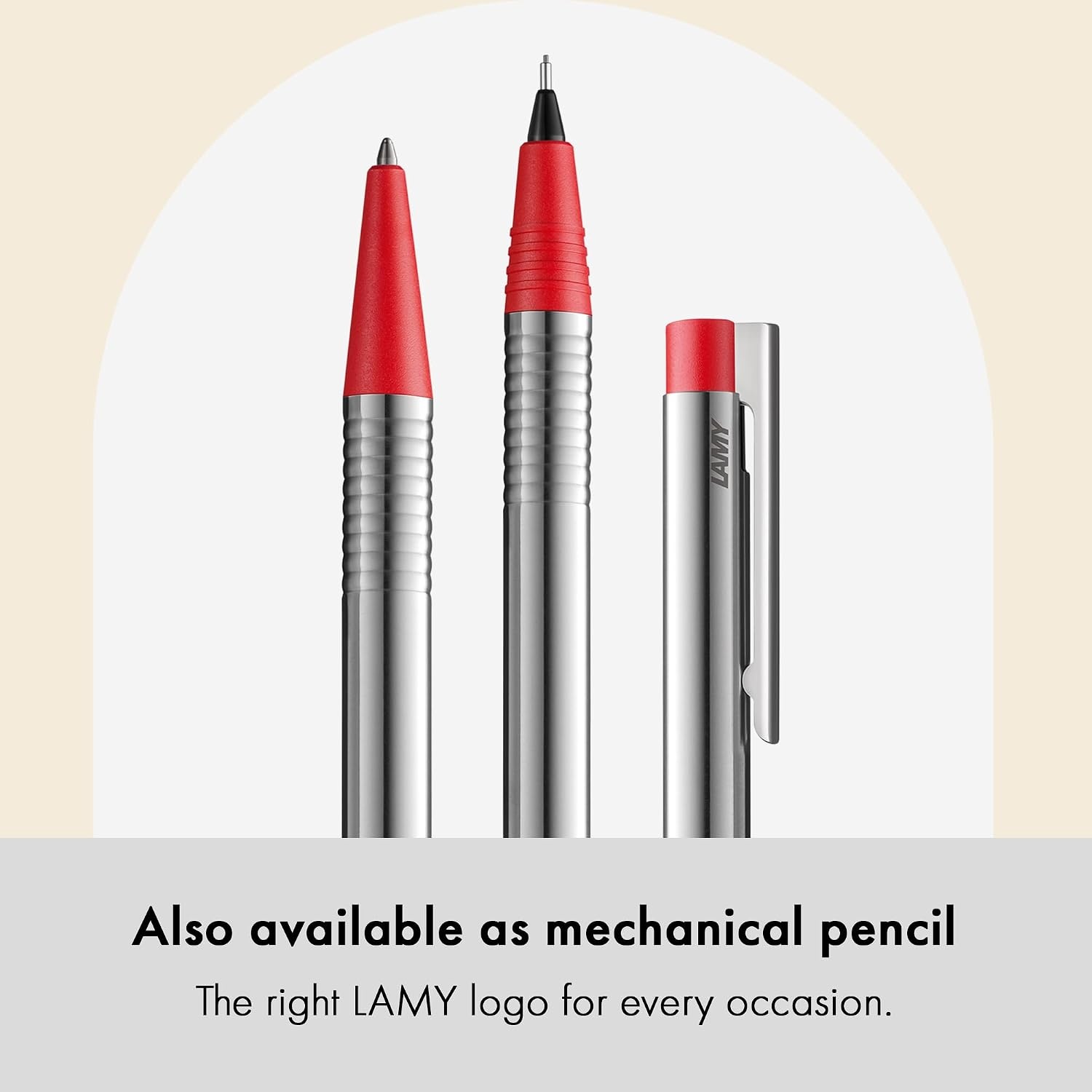 image:imageLamy logo matt green Ballpoint Pen in an elegant amp robust stainless steel case line width M including large capacity refill M 16 in greenmatt red
