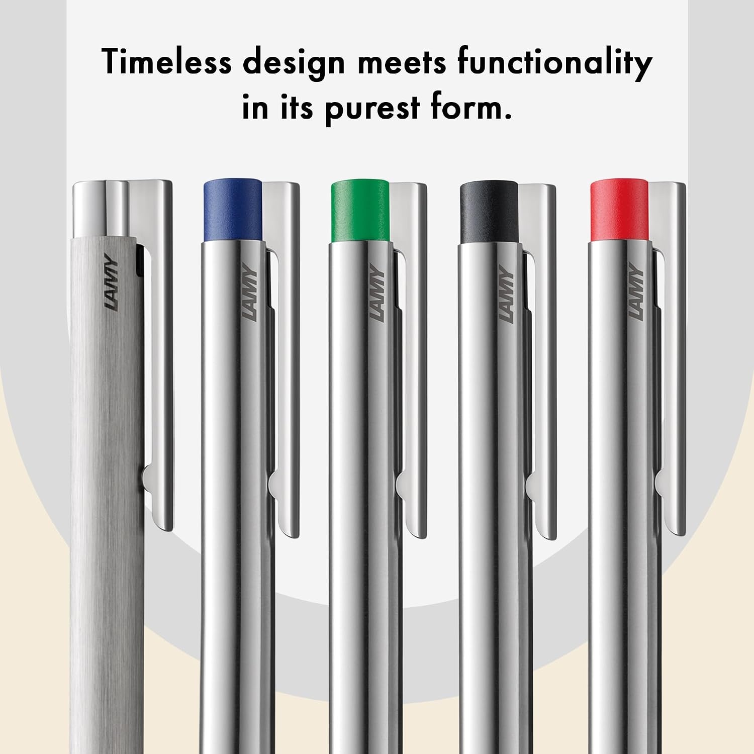 image:imageLamy logo matt green Ballpoint Pen in an elegant amp robust stainless steel case line width M including large capacity refill M 16 in greenmatt red