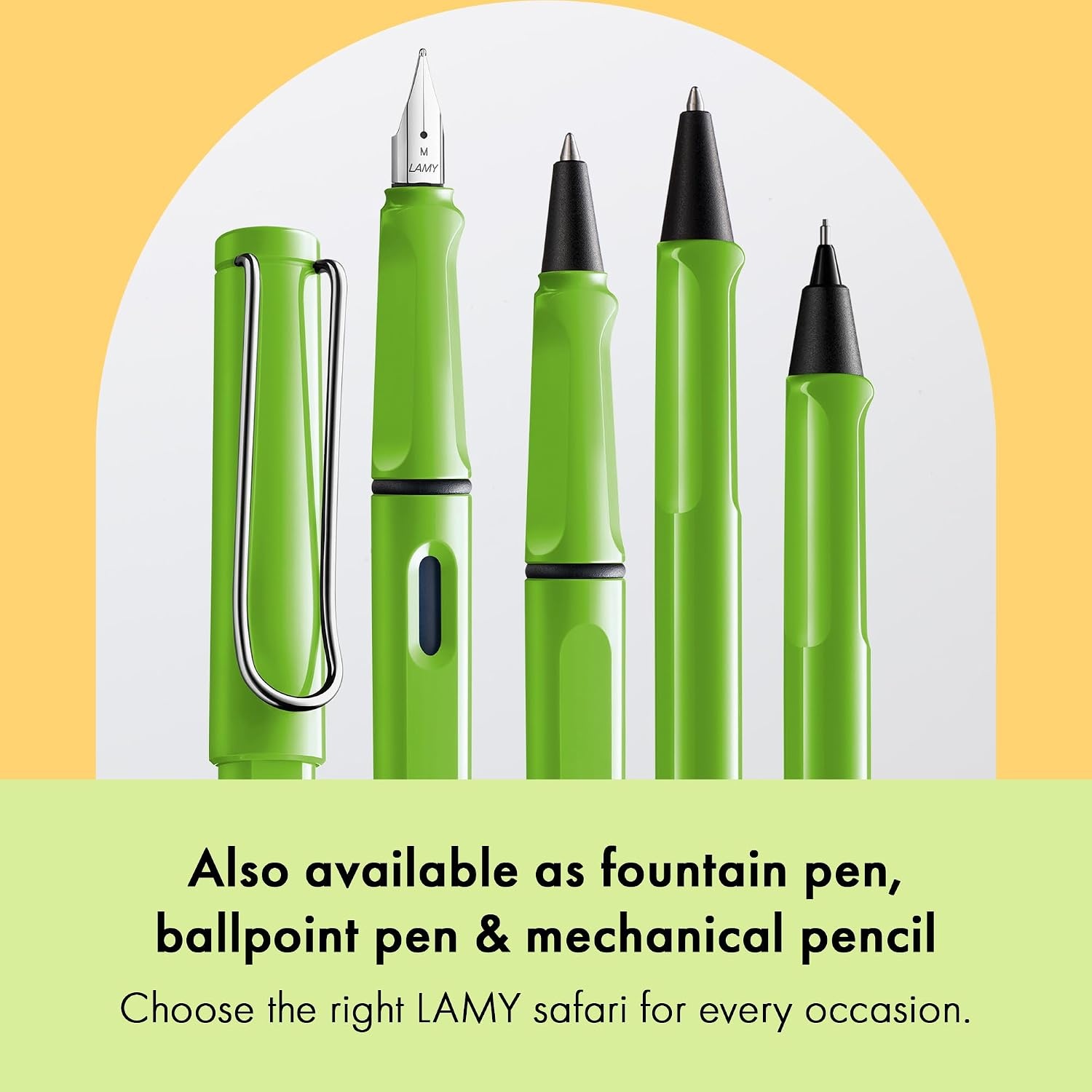 image:imageLamy safari yellow Rollerball Pen with ergonomic grip amp line width M for pleasant long writing made of robust ASA plastic including rollerball refill M 63 in bluegreen