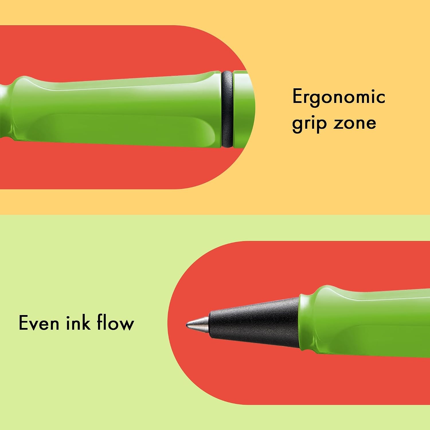 image:imageLamy safari yellow Rollerball Pen with ergonomic grip amp line width M for pleasant long writing made of robust ASA plastic including rollerball refill M 63 in bluegreen