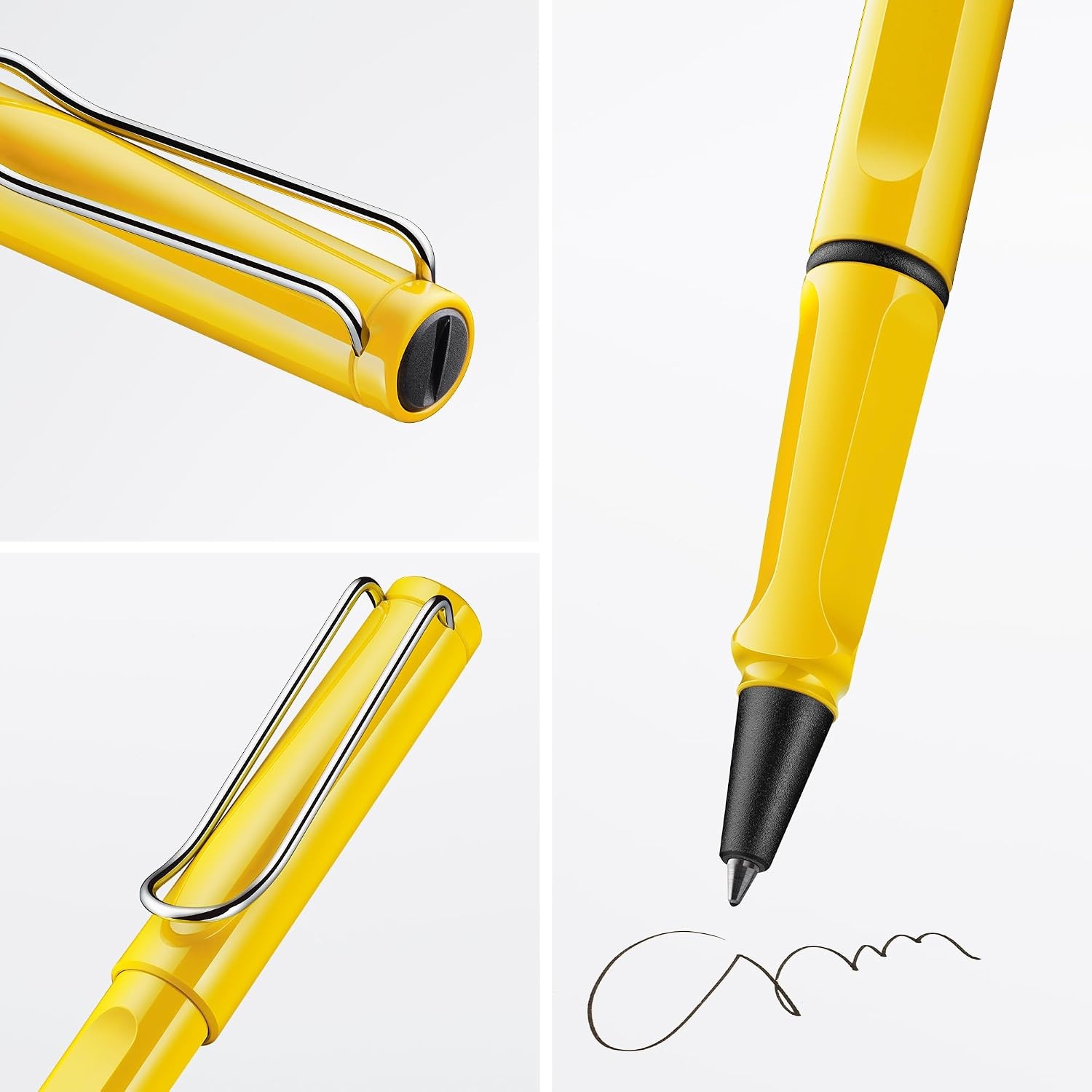 image:imageLamy safari yellow Rollerball Pen with ergonomic grip amp line width M for pleasant long writing made of robust ASA plastic including rollerball refill M 63 in blueyellow