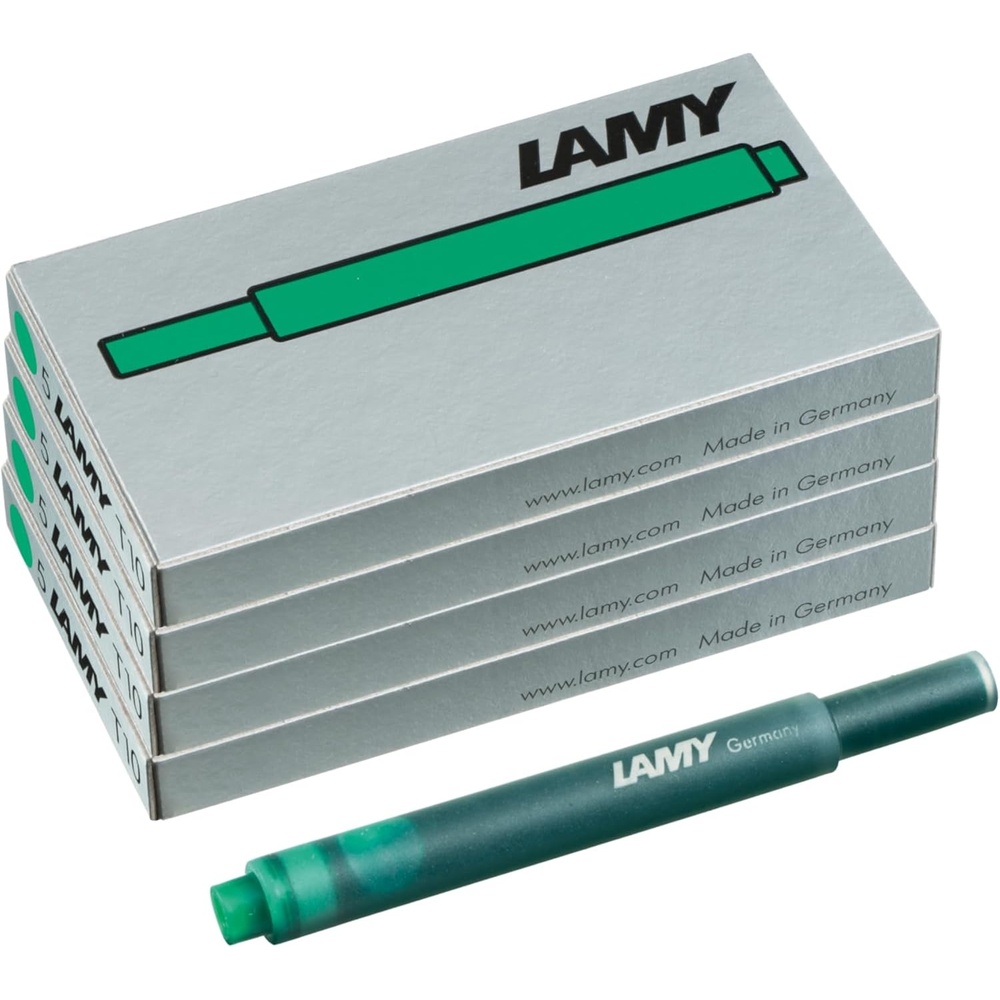 image:imageLAMY T10 Ink cartridges with Large Ink Capacity Suitable for All Lamy Fountain Pen Models Contents 125 ml per Cartridge 5 Pieces per Pack Ink Color Turquoisegreen