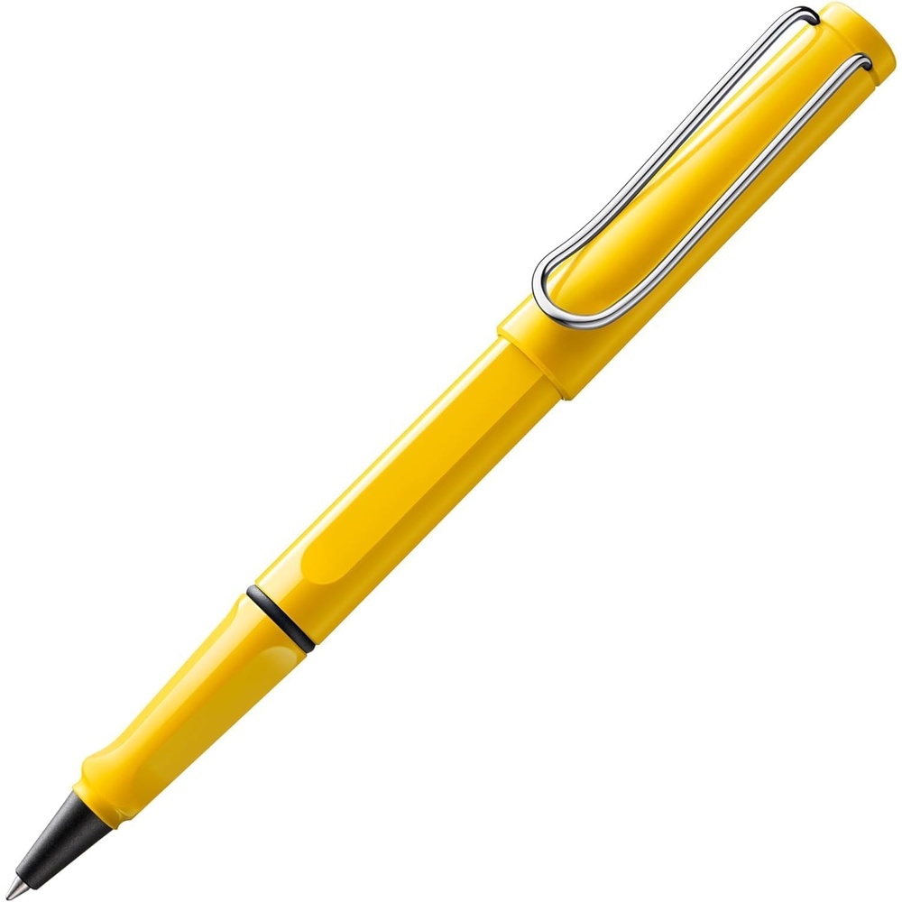 image:imageLamy safari yellow Rollerball Pen with ergonomic grip amp line width M for pleasant long writing made of robust ASA plastic including rollerball refill M 63 in blueyellow