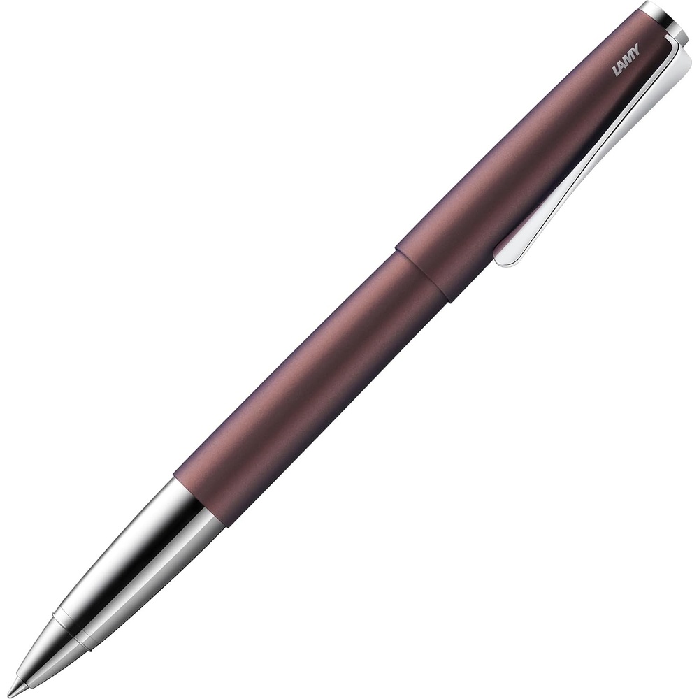 image:imageLamy studio brushed rollerball pen in elegant metal barrel with propellershaped clip amp in line width M M 63 rollerball refill in blackorion matt
