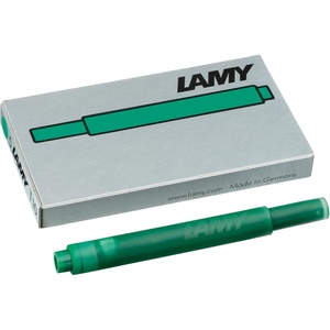 image:imageLAMY T10 Ink cartridges with Large Ink Capacity  Suitable for All Lamy Fountain Pen Models  Contents 125 ml per Cartridge  5 Pieces per Pack  Ink Color Turquoisemetal