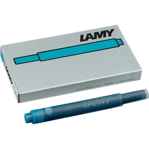 image:imageLAMY T10 Ink cartridges with Large Ink Capacity  Suitable for All Lamy Fountain Pen Models  Contents 125 ml per Cartridge  5 Pieces per Pack  Ink Color Turquoiseturquoise