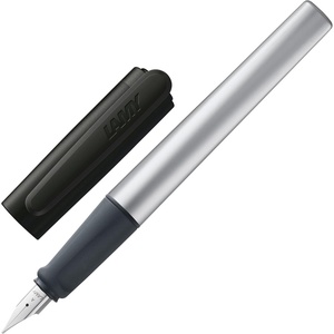 image:imageLAMY nexx azure  Fountain Pen with slipproof grip amp polished steel nib in size M  triangular aluminum body  including LAMY T 10 blue cartridge  RightHandedblack