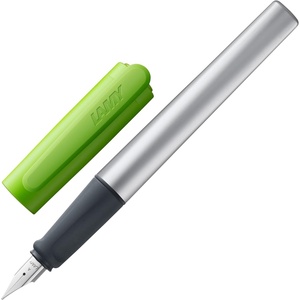 image:imageLAMY nexx azure  Fountain Pen with slipproof grip amp polished steel nib in size M  triangular aluminum body  including LAMY T 10 blue cartridge  RightHandedlime