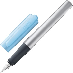 image:imageLAMY nexx azure  Fountain Pen with slipproof grip amp polished steel nib in size M  triangular aluminum body  including LAMY T 10 blue cartridge  RightHandedazure