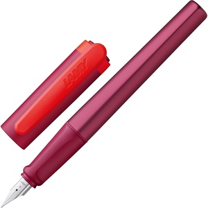 image:imageLAMY nexx azure  Fountain Pen with slipproof grip amp polished steel nib in size M  triangular aluminum body  including LAMY T 10 blue cartridge  RightHandedmultired